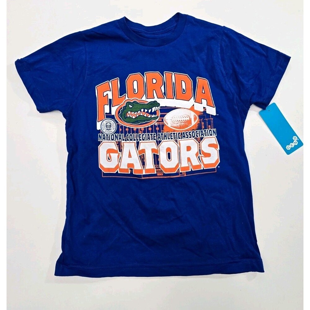 Team Athletics Florida Gators NCAA Youth T-Shirt Blue M (10-12) Official NWT